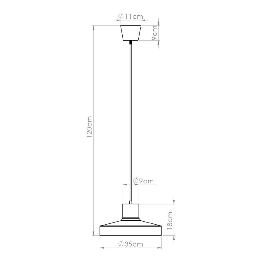 Lestenec na vrvici BILO 1xE27/15W/230V pr. 35 cm bela