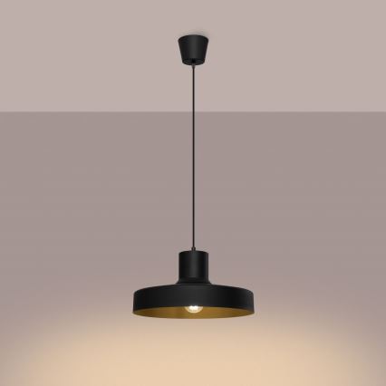Lestenec na vrvici BILO 1xE27/15W/230V pr. 35 cm črna