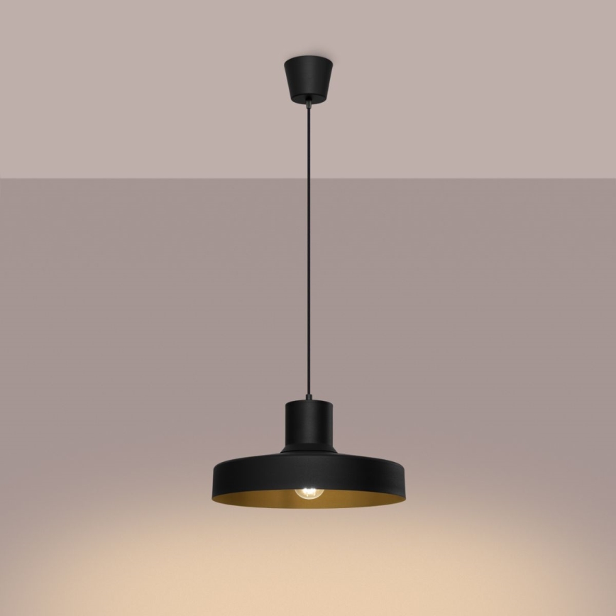 Lestenec na vrvici BILO 1xE27/15W/230V pr. 35 cm črna