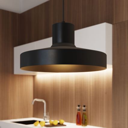 Lestenec na vrvici BILO 1xE27/15W/230V pr. 35 cm črna