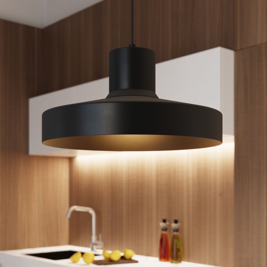 Lestenec na vrvici BILO 1xE27/15W/230V pr. 35 cm črna