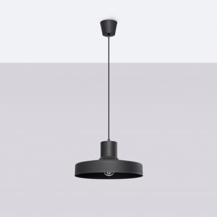 Lestenec na vrvici BILO 1xE27/15W/230V pr. 35 cm črna