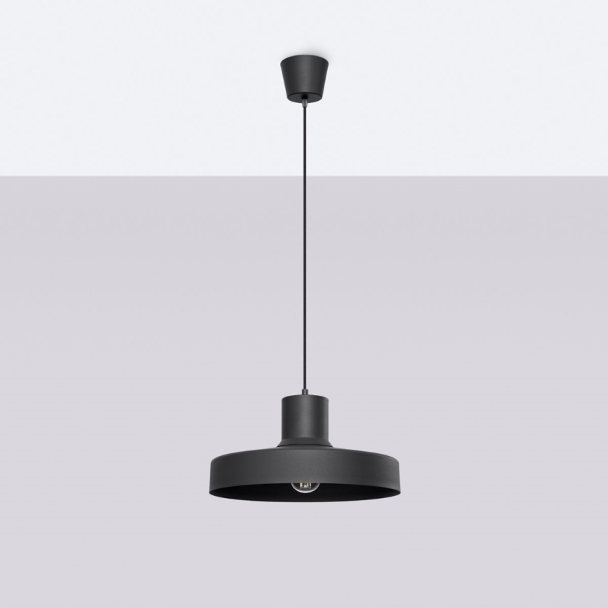 Lestenec na vrvici BILO 1xE27/15W/230V pr. 35 cm črna