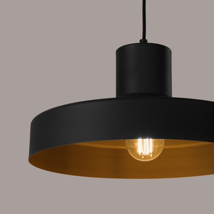 Lestenec na vrvici BILO 1xE27/15W/230V pr. 35 cm črna