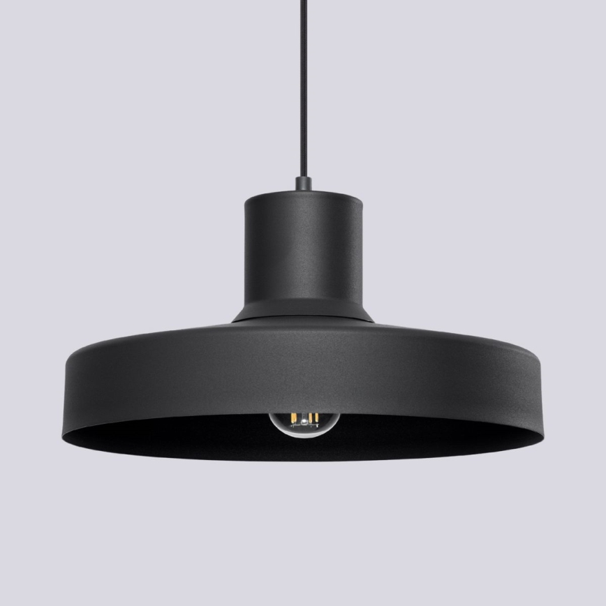 Lestenec na vrvici BILO 1xE27/15W/230V pr. 35 cm črna
