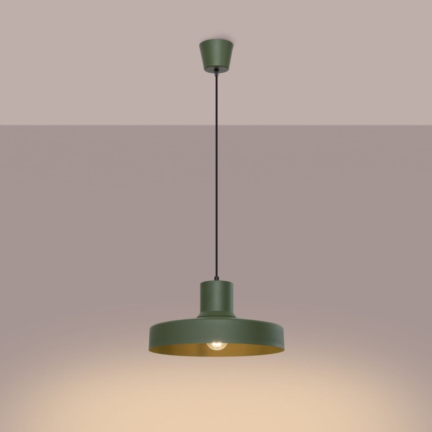 Lestenec na vrvici BILO 1xE27/15W/230V pr. 35 cm zelena