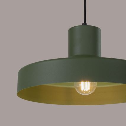 Lestenec na vrvici BILO 1xE27/15W/230V pr. 35 cm zelena