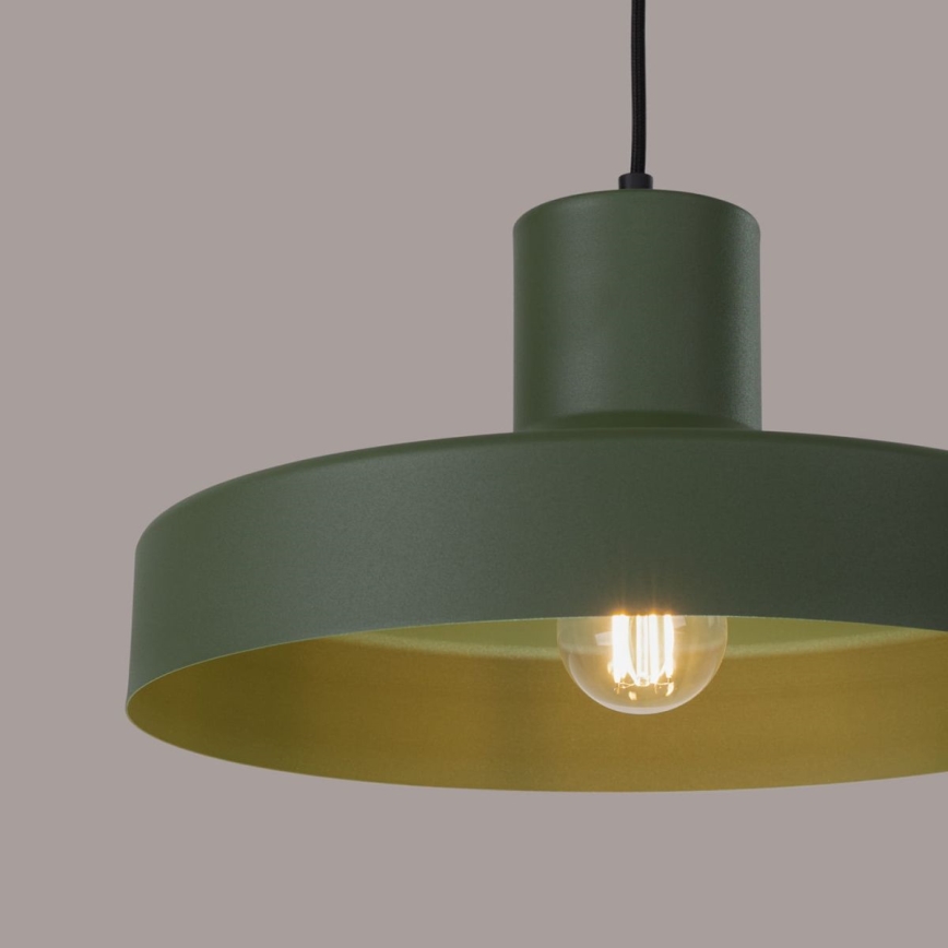 Lestenec na vrvici BILO 1xE27/15W/230V pr. 35 cm zelena