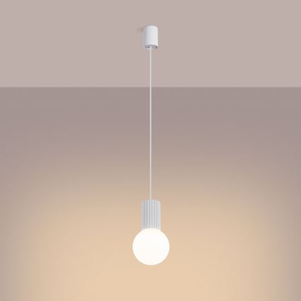 Lestenec na vrvici HALO 1xG9/8W/230V pr. 12 cm bela
