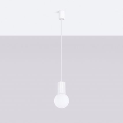 Lestenec na vrvici HALO 1xG9/8W/230V pr. 12 cm bela