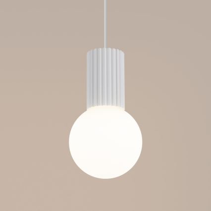 Lestenec na vrvici HALO 1xG9/8W/230V pr. 12 cm bela