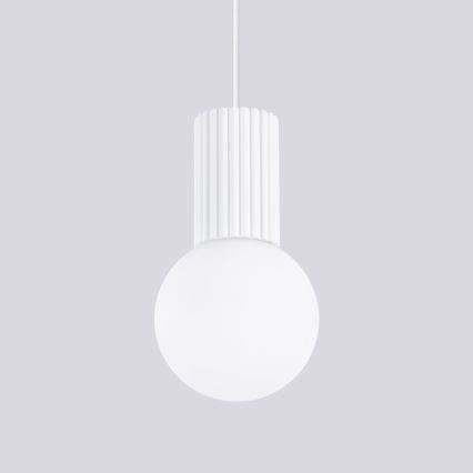 Lestenec na vrvici HALO 1xG9/8W/230V pr. 12 cm bela