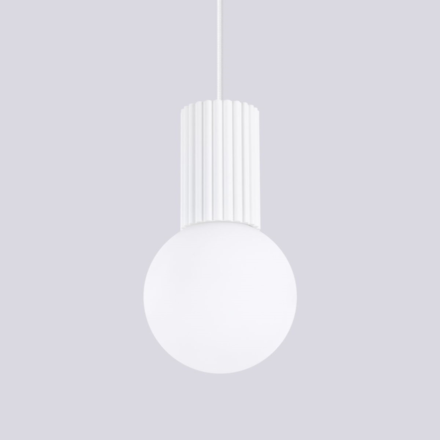 Lestenec na vrvici HALO 1xG9/8W/230V pr. 12 cm bela