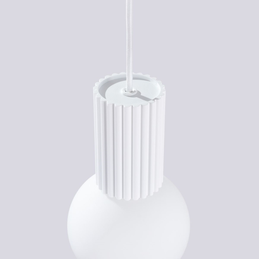 Lestenec na vrvici HALO 1xG9/8W/230V pr. 12 cm bela