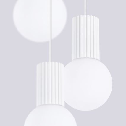Lestenec na vrvici HALO 3xG9/8W/230V pr. 25 cm bela
