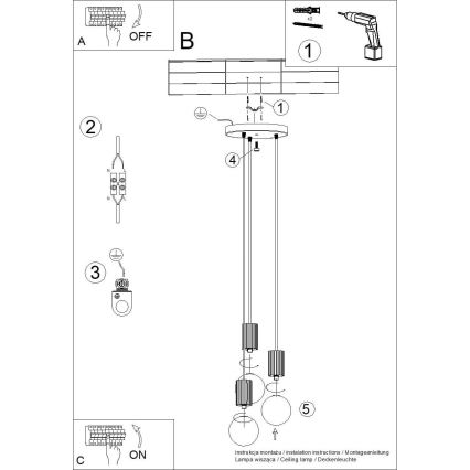 Lestenec na vrvici HALO 3xG9/8W/230V pr. 25 cm bela