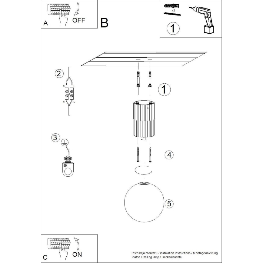 Kopalniška stropna svetilka HALO 1xG9/8W/230V pr. 12 cm IP44 črna