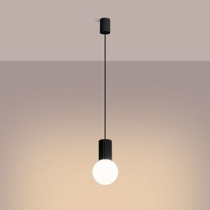 Lestenec na vrvici HALO 1xG9/8W/230V pr. 12 cm črna