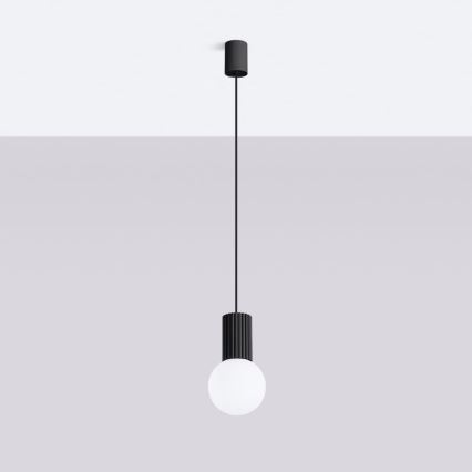 Lestenec na vrvici HALO 1xG9/8W/230V pr. 12 cm črna