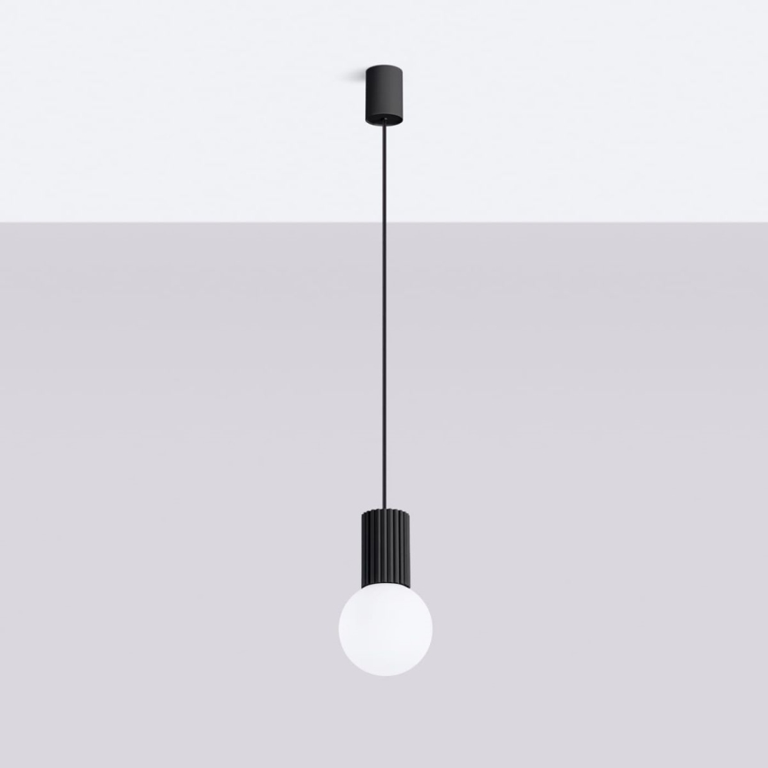 Lestenec na vrvici HALO 1xG9/8W/230V pr. 12 cm črna