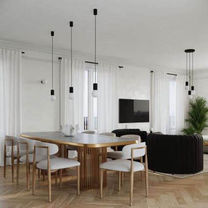 Lestenec na vrvici HALO 3xG9/8W/230V pr. 25 cm črna