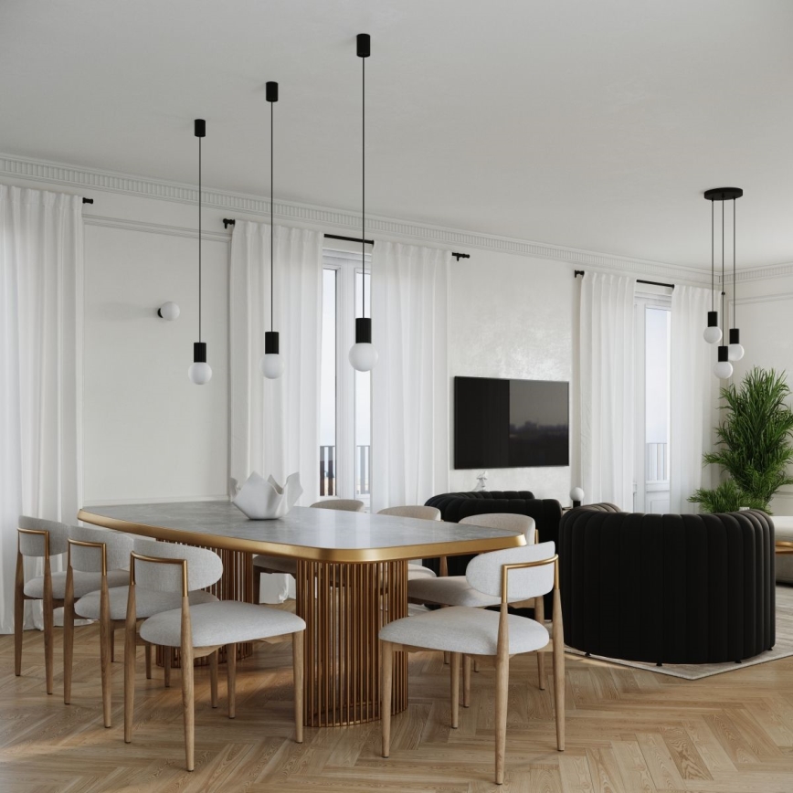 Lestenec na vrvici HALO 3xG9/8W/230V pr. 25 cm črna
