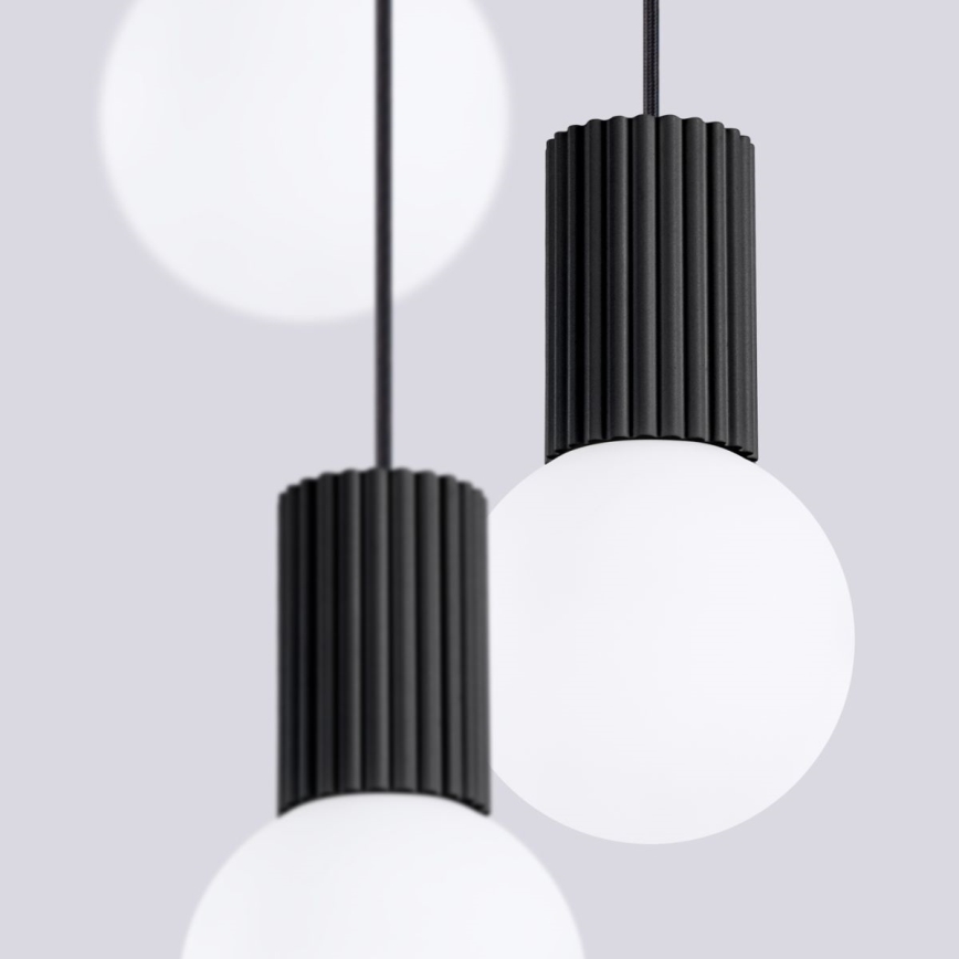 Lestenec na vrvici HALO 3xG9/8W/230V pr. 25 cm črna