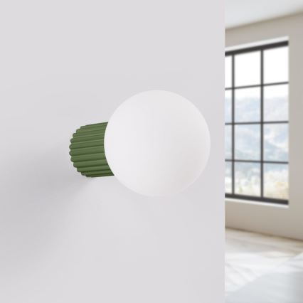 Kopalniška stenska svetilka HALO 1xG9/8W/230V pr. 12 cm IP44 zelena
