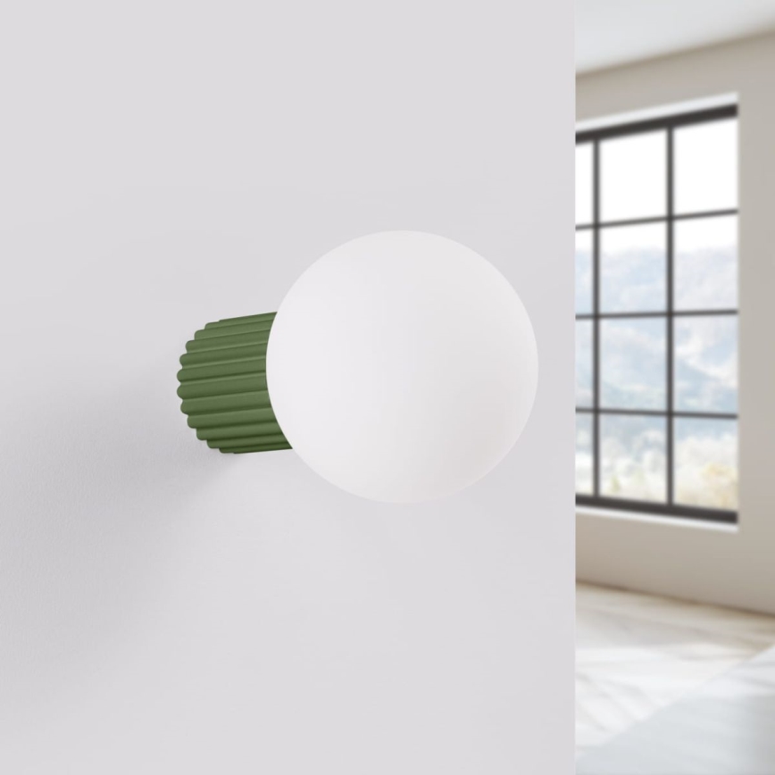 Kopalniška stenska svetilka HALO 1xG9/8W/230V pr. 12 cm IP44 zelena