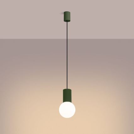 Lestenec na vrvici HALO 1xG9/8W/230V pr. 12 cm zelena