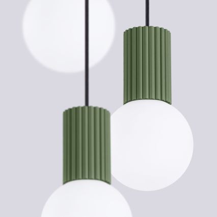 Lestenec na vrvici HALO 3xG9/8W/230V pr. 25 cm zelena