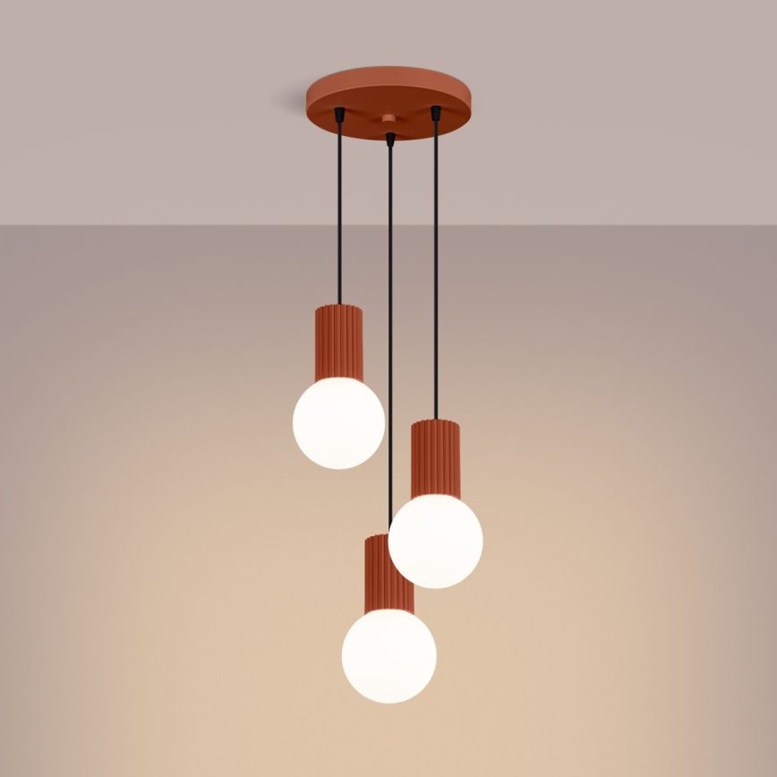 Lestenec na vrvici HALO 3xG9/8W/230V pr. 25 cm oranžna