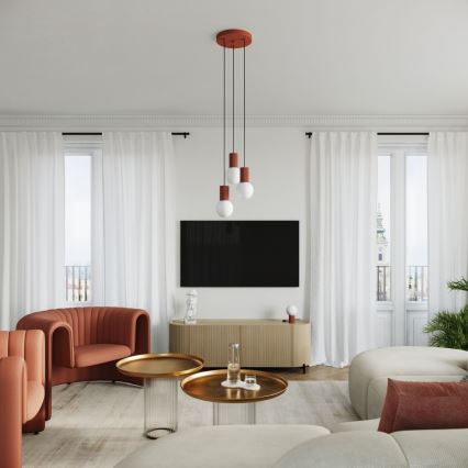 Lestenec na vrvici HALO 3xG9/8W/230V pr. 25 cm oranžna