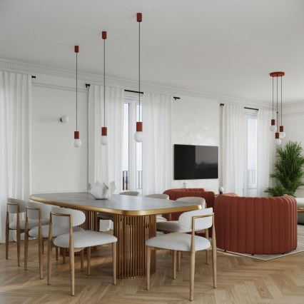 Lestenec na vrvici HALO 3xG9/8W/230V pr. 25 cm oranžna