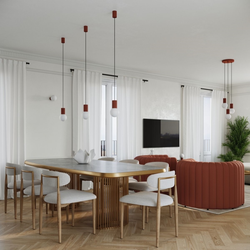 Lestenec na vrvici HALO 3xG9/8W/230V pr. 25 cm oranžna