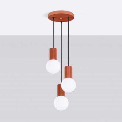 Lestenec na vrvici HALO 3xG9/8W/230V pr. 25 cm oranžna