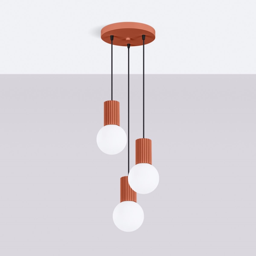 Lestenec na vrvici HALO 3xG9/8W/230V pr. 25 cm oranžna