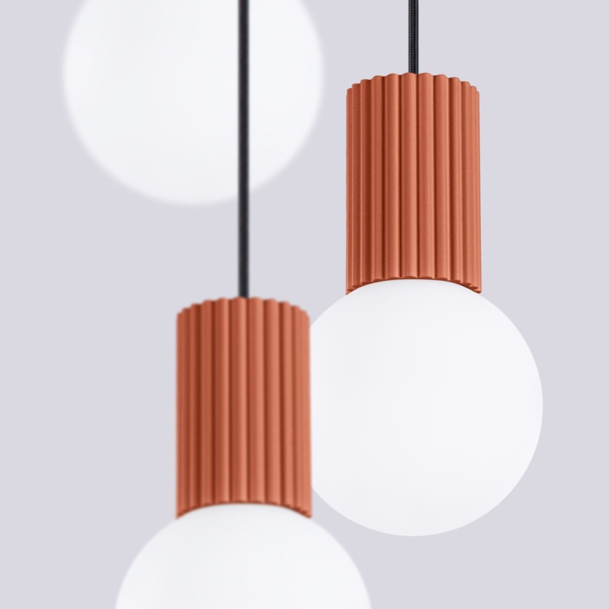 Lestenec na vrvici HALO 3xG9/8W/230V pr. 25 cm oranžna