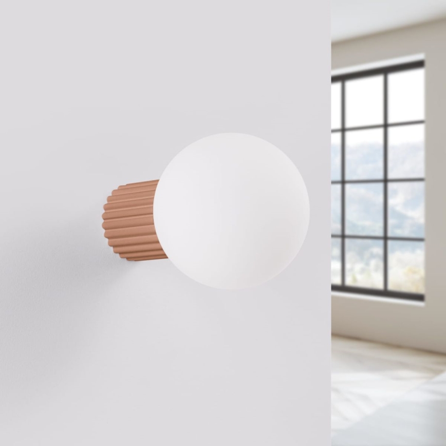Kopalniška stenska svetilka HALO 1xG9/8W/230V pr. 12 cm IP44 rjava