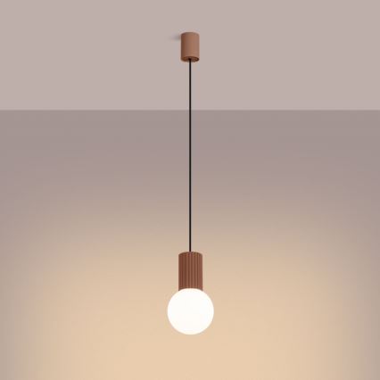 Lestenec na vrvici HALO 1xG9/8W/230V pr. 12 cm rjava