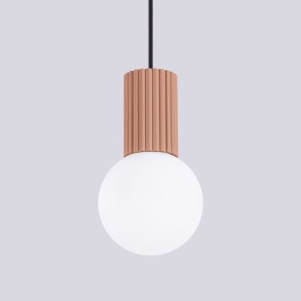 Lestenec na vrvici HALO 1xG9/8W/230V pr. 12 cm rjava