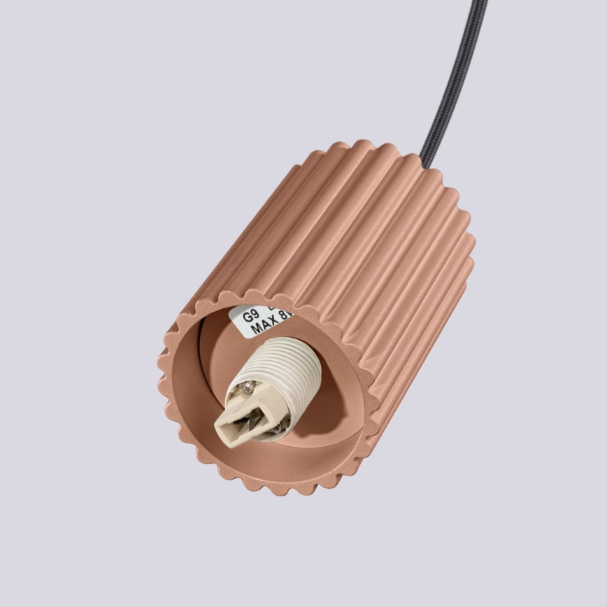Lestenec na vrvici HALO 1xG9/8W/230V pr. 12 cm rjava