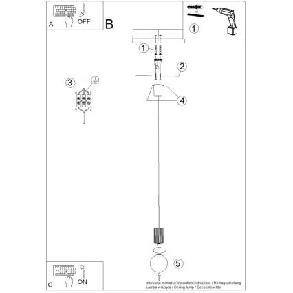 Lestenec na vrvici HALO 1xG9/8W/230V pr. 12 cm rjava