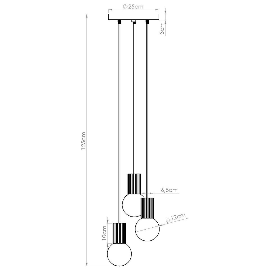 Lestenec na vrvici HALO 3xG9/8W/230V pr. 25 cm rjava