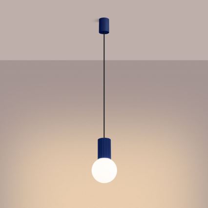 Lestenec na vrvici HALO 1xG9/8W/230V pr. 12 cm modra