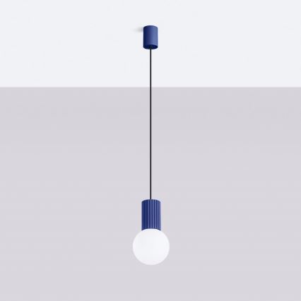 Lestenec na vrvici HALO 1xG9/8W/230V pr. 12 cm modra