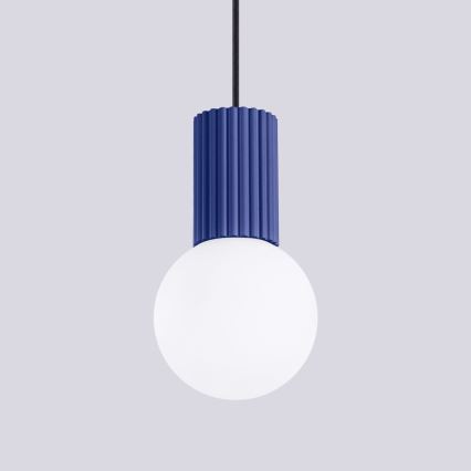 Lestenec na vrvici HALO 1xG9/8W/230V pr. 12 cm modra