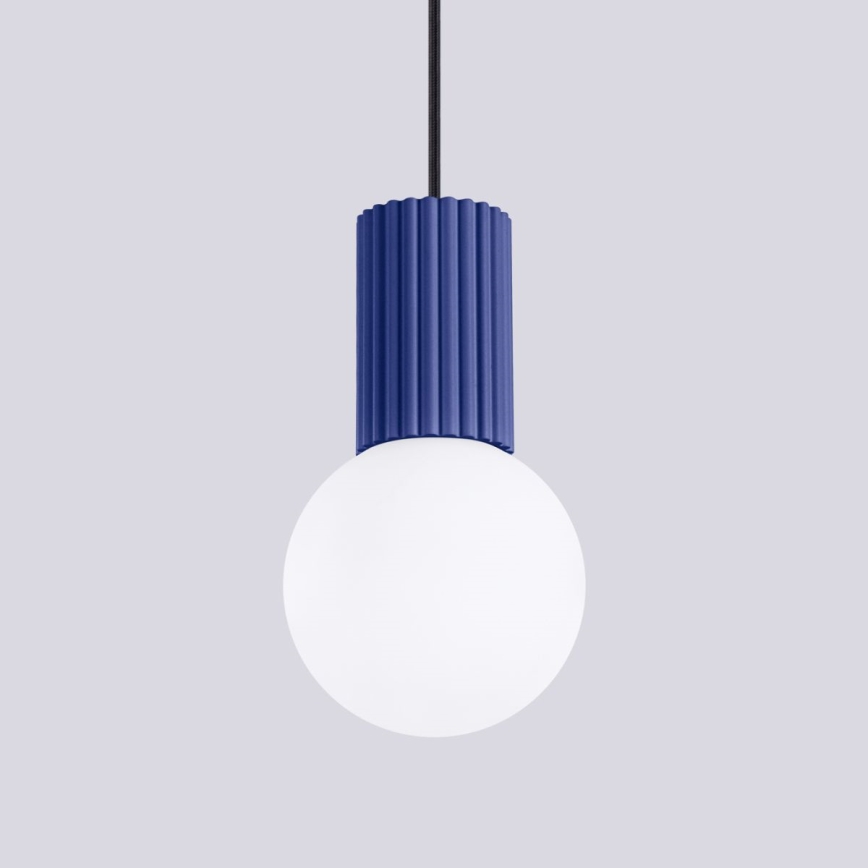 Lestenec na vrvici HALO 1xG9/8W/230V pr. 12 cm modra