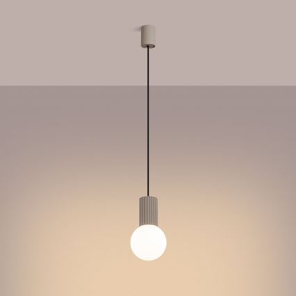 Lestenec na vrvici HALO 1xG9/8W/230V pr. 12 cm bež