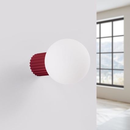Kopalniška stenska svetilka HALO 1xG9/8W/230V pr. 12 cm IP44 rdeča